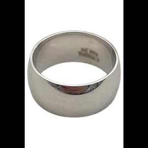 Silver Style Rhodium-Plated Sterling Silver Polished Band Ring